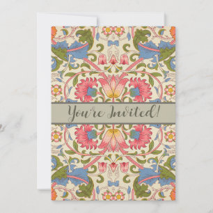 William Morris Lodden Blumenmuster Pastell Einladung