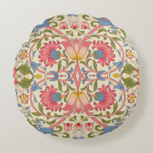 William Morris Lodden Blumenmuster Pastell Rundes Kissen