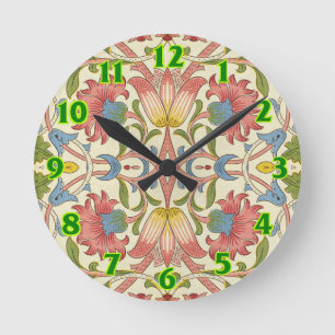 William Morris Loddon Blossom Blumendekore Runde Wanduhr