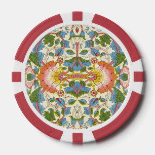 William Morris Loddon Blossom Blumenmuster Pokerchips
