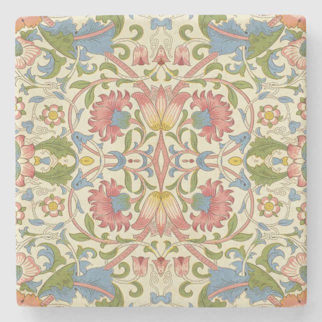 William Morris Loddon Blossom Blumenmuster Steinuntersetzer (Vorderseite)