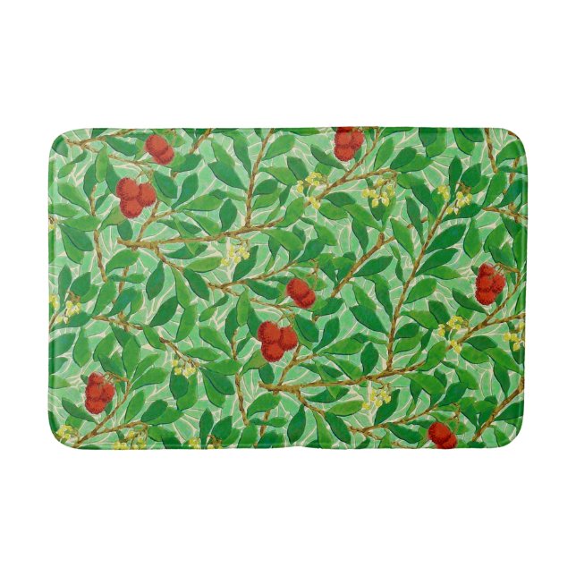 William Morris Lychee Tree Pattern, Light Green Badematte (Vorderseite)