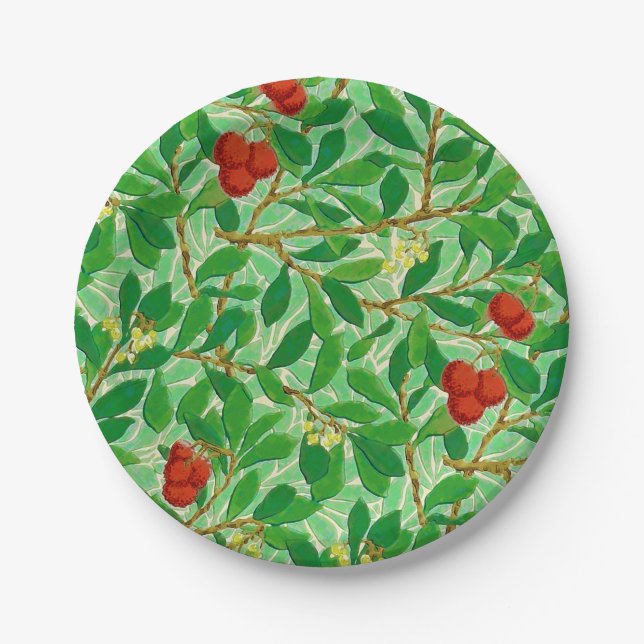 William Morris Lychee Tree Pattern, Light Green Pappteller (Vorderseite)