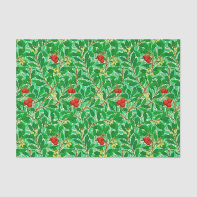 William Morris Lychee Tree Pattern, Light Green Seidenpapier (Vorderseite)