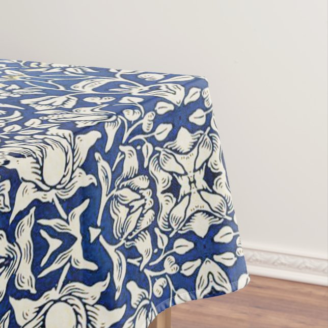 William Morris Mallow Blume Floral Blue White Tischdecke (Beispiel)