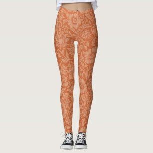 William Morris Mallow Floral Wallpaper Design Leggings