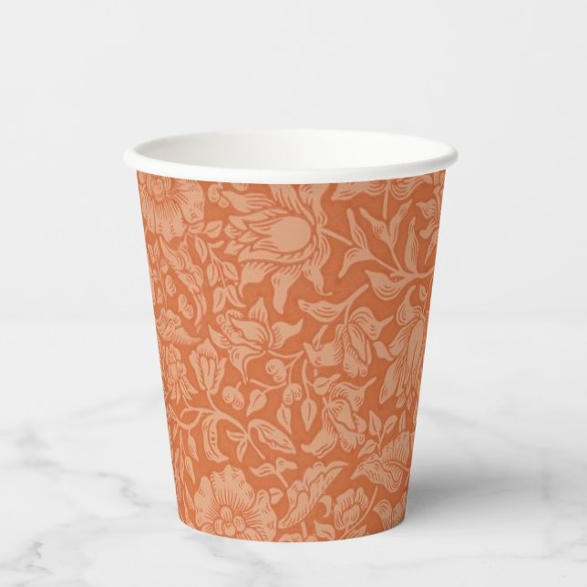 William Morris Mallow Floral Wallpaper Design Pappbecher (Vorderseite)