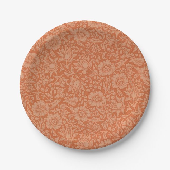 William Morris Mallow Floral Wallpaper Design Pappteller (Vorderseite)