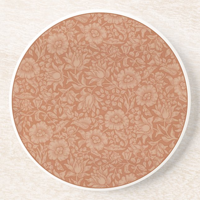 William Morris Mallow Floral Wallpaper Design Sandstein Untersetzer (Vorne)