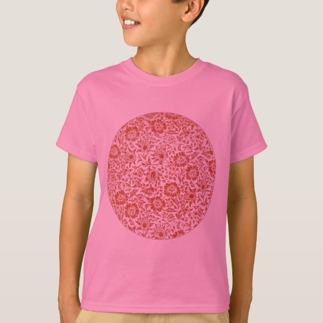 William Morris Mallow Floral Wallpaper Design T-Shirt (Vorderseite)
