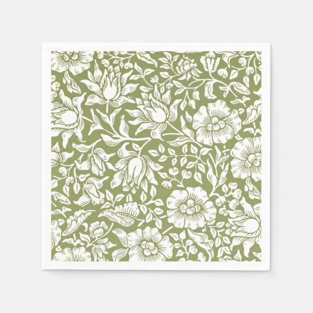 William Morris Mallow Green Muster Serviette (Vorderseite)