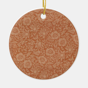 William Morris Malvenmuster: Terrakotta-Blüten Keramikornament