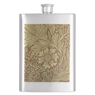 William Morris Marigold Antikes Blumenmuster Flachmann