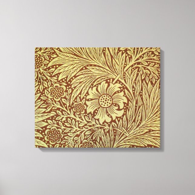 William Morris Marigold Antikes Blumenmuster Leinwanddruck (Vorderseite)