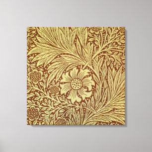 William Morris Marigold Antikes Blumenmuster Leinwanddruck