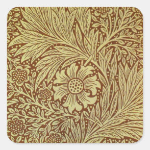 William Morris Marigold Antikes Blumenmuster Quadratischer Aufkleber