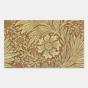William Morris Marigold Antikes Blumenmuster Rechteckiger Aufkleber