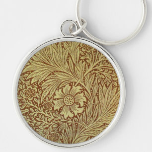 William Morris Marigold Antikes Blumenmuster Schlüsselanhänger