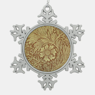 William Morris Marigold Antikes Blumenmuster Schneeflocken Zinn-Ornament