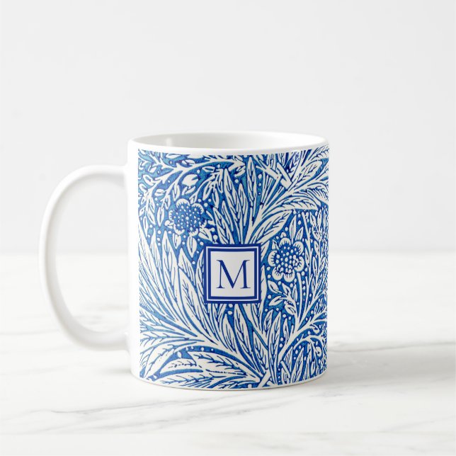 William Morris Marigold Blue Monogram Kaffeetasse (Links)