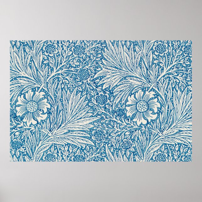 William Morris marigold blue pattern Poster (Vorne)