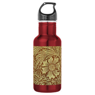 William Morris Marigold Blume Pattern Edelstahlflasche