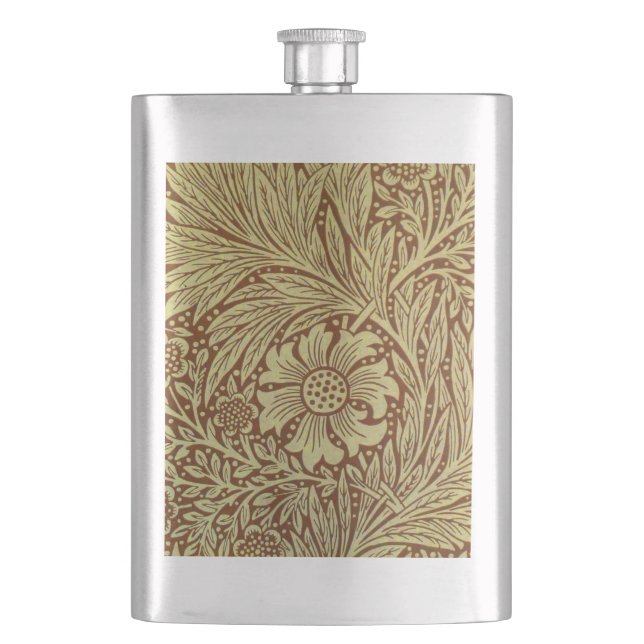 William Morris Marigold Blume Pattern Flachmann (Vorderseite)