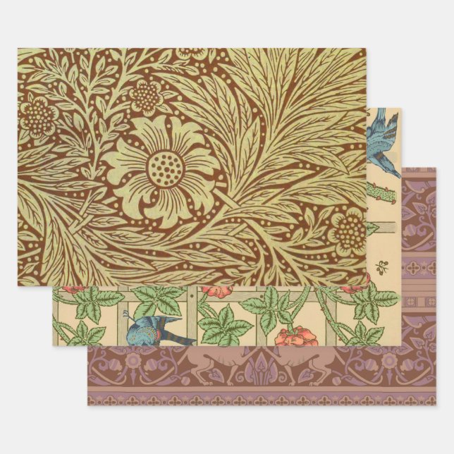 William Morris Marigold Blume Pattern Geschenkpapier Set (Set)