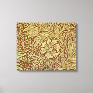 William Morris Marigold Blume Pattern Leinwanddruck