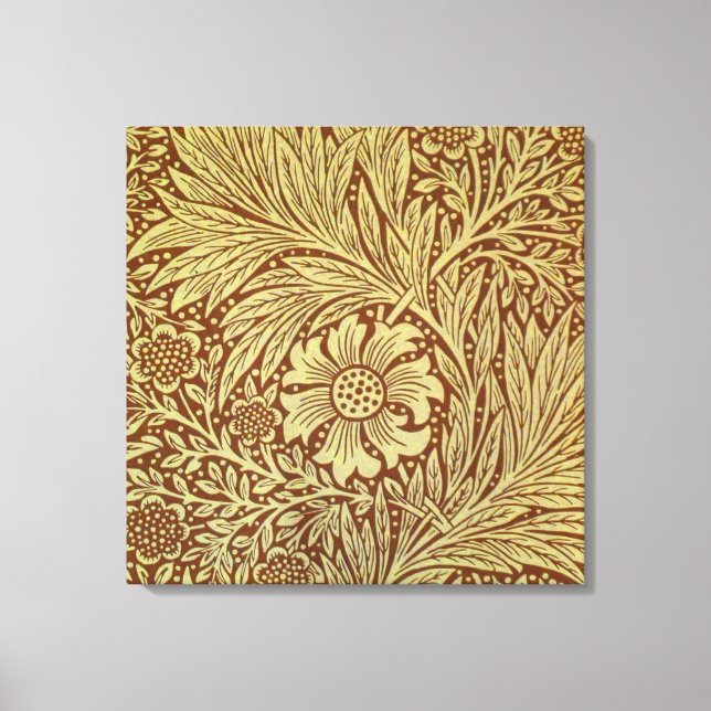 William Morris Marigold Blume Pattern Leinwanddruck (Vorderseite)