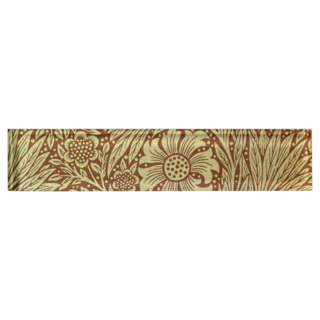 William Morris Marigold Blume Pattern Namensplakette (Vorderseite)