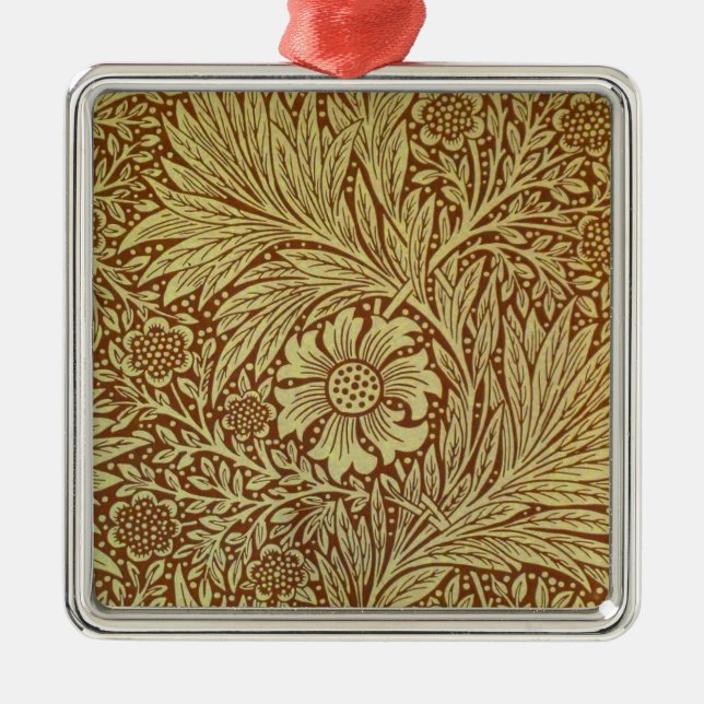 William Morris Marigold Blume Pattern Ornament Aus Metall (Vorne)