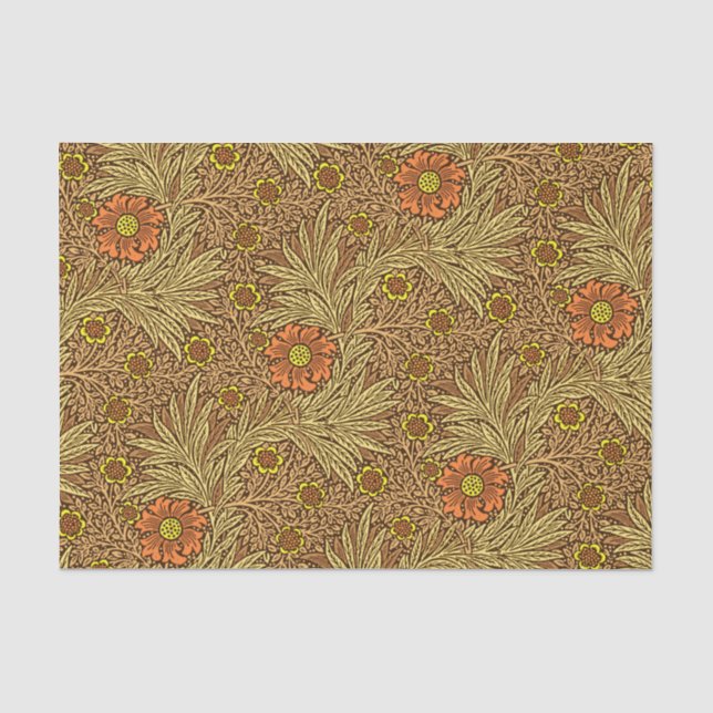 William Morris Marigold, Copper Brown und Orange Seidenpapier (Vorderseite)