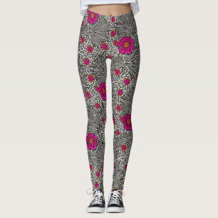 William Morris Marigold, grau / grau und weiß Leggings