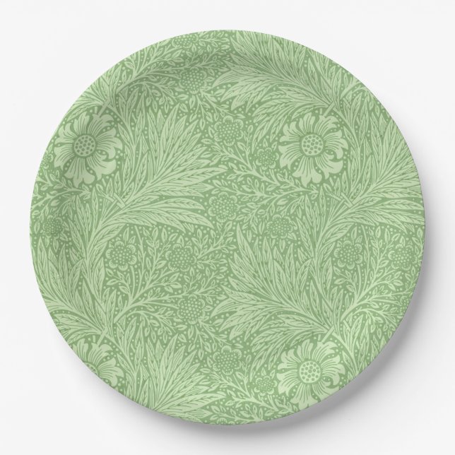 William Morris Marigold (Grün) Muster Pappteller (Vorderseite)