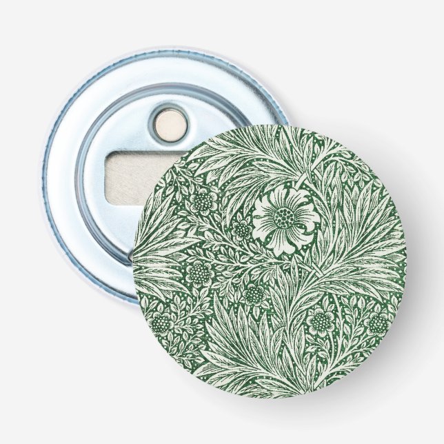 William morris marigold grüne Blume Flaschenöffner (Vorderseite)