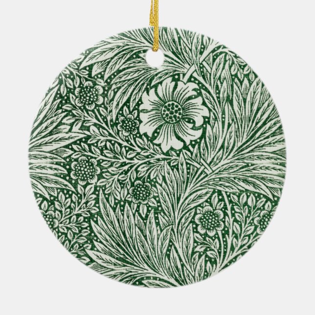 William morris marigold grüne Blume Keramik Ornament (Hinten)