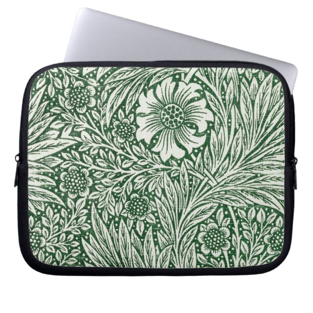 William morris marigold grüne Blume Laptopschutzhülle (Vorderseite)