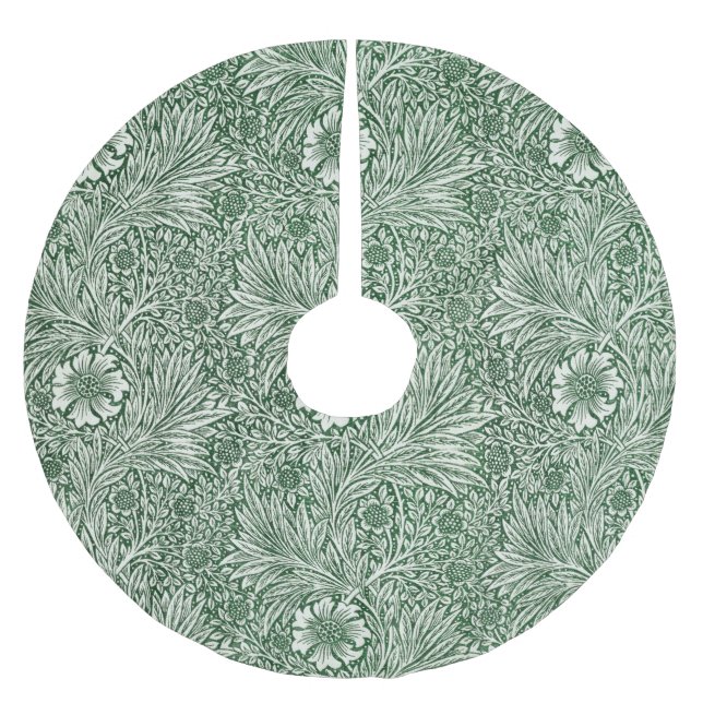 William morris marigold grüne Blume Polyester Weihnachtsbaumdecke (Vorderseite)