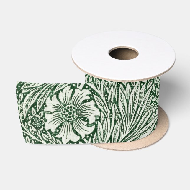 William morris marigold grüne Blume Satinband (Spule)