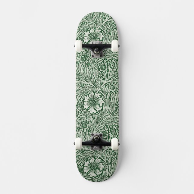William morris marigold grüne Blume Skateboard (Vorderseite)