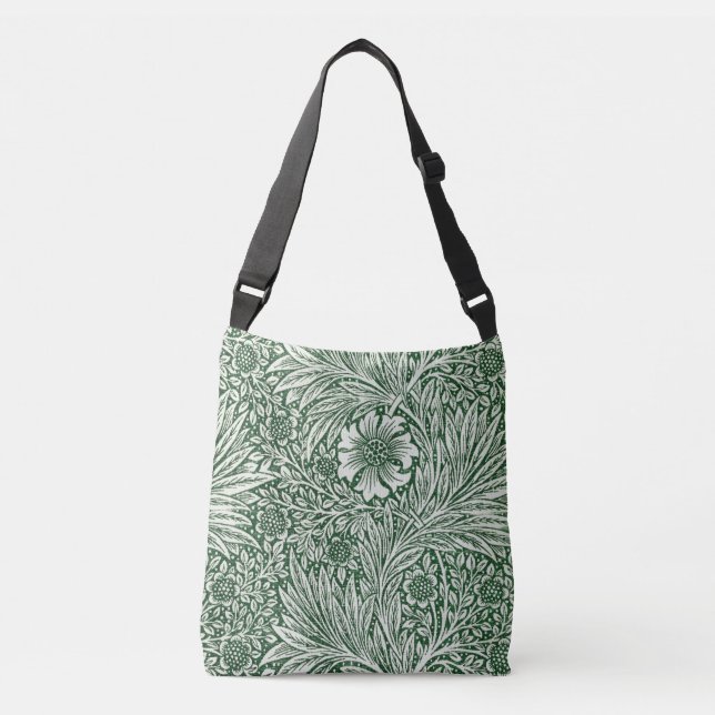 William morris marigold grüne Blume Tragetaschen Mit Langen Trägern (Vorderseite)