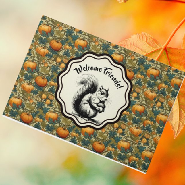 William Morris maßgeschneiderte Pumpkins und Eichh Fußmatte (Personalize this doormat!)