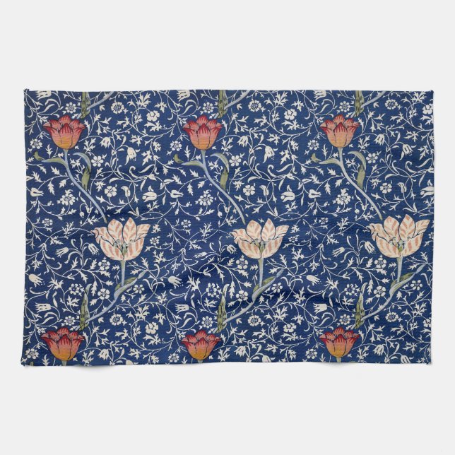 William Morris Medway Blaue Blüten Geschirrtuch (Horizontal)
