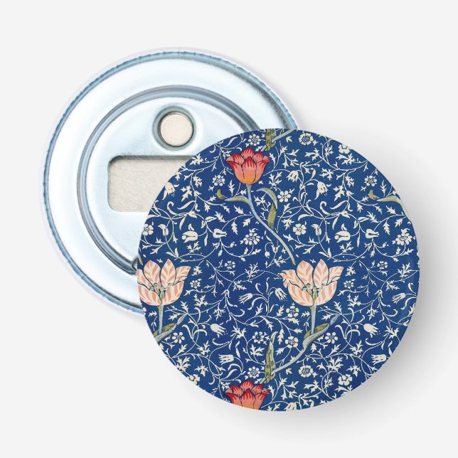 William Morris Medway Blue Floral Flaschenöffner (Vorderseite)