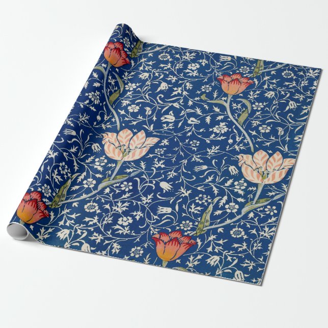 William Morris Medway Blue Floral Geschenkpapier (Ungerollt)