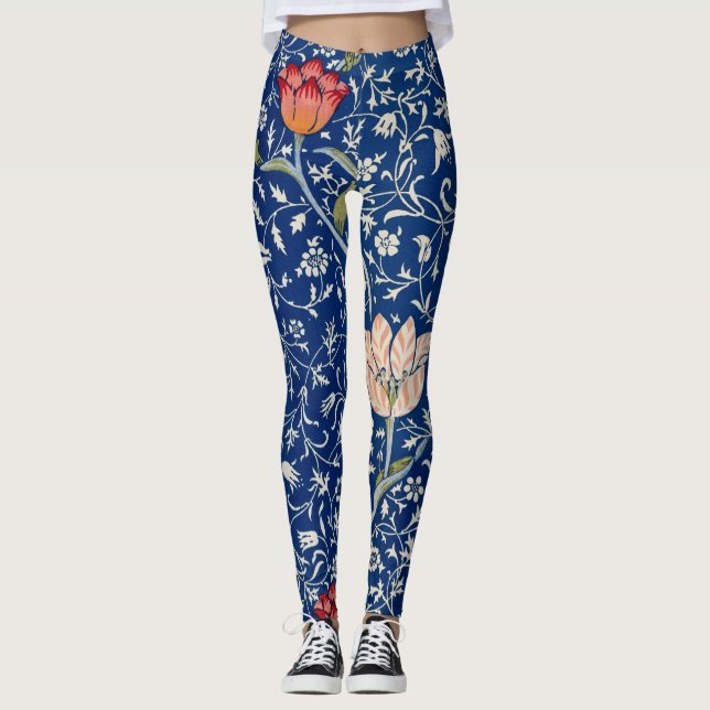 William Morris Medway Blue Floral Leggings (Vorderseite)
