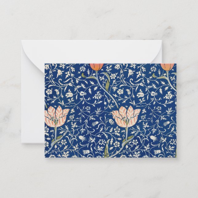 William Morris Medway Blue Floral Mitteilungskarte (Vorderseite)