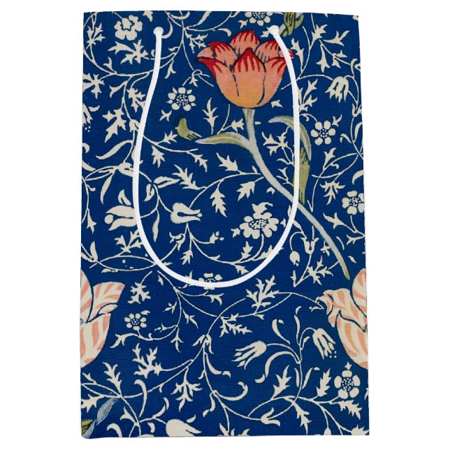 William Morris Medway Blue Floral Mittlere Geschenktüte (Vorderseite)