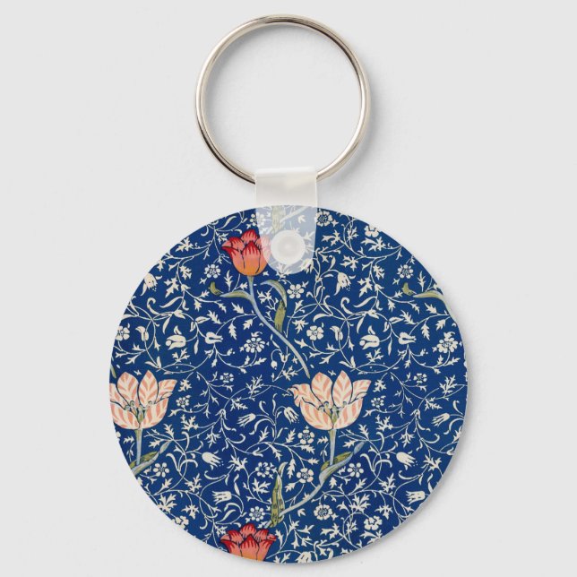 William Morris Medway Blue Floral Schlüsselanhänger (Vorderseite)